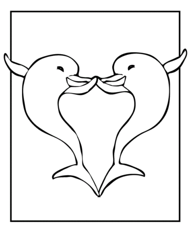 Dolphin Couple Coloring Page