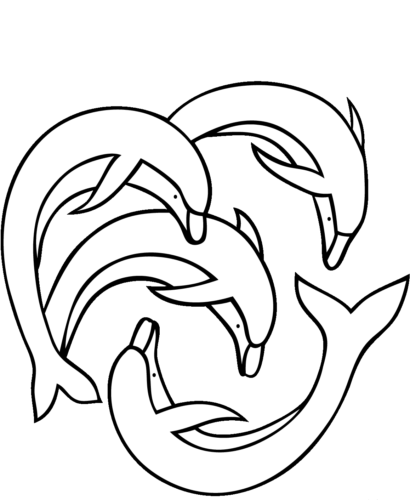 Dolphins Coloring Page