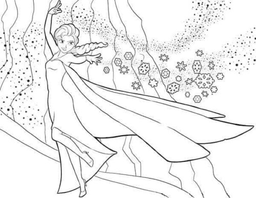 Elsa Showing Her Powers Coloring Page