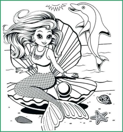 Lisa Frank Dolphin Coloring Page