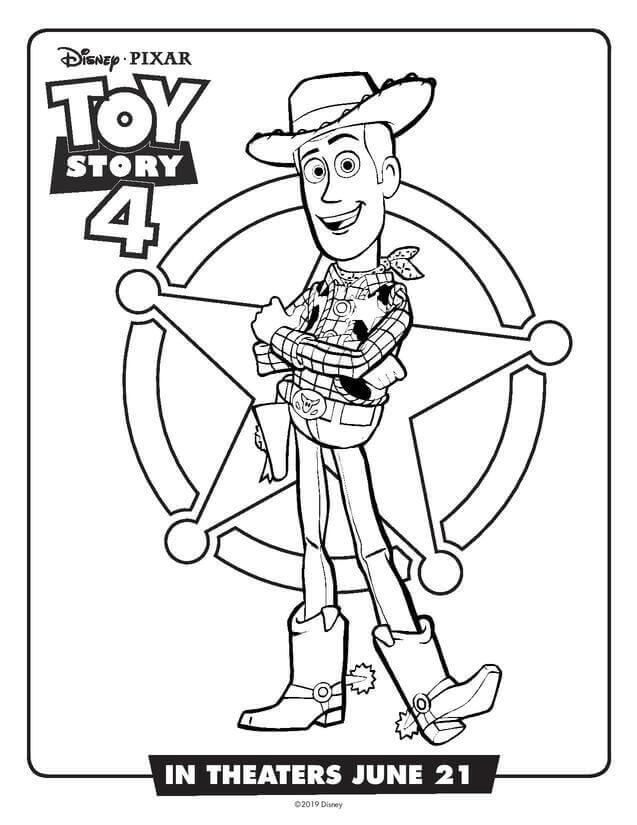 Woody Toy Story 4 Coloring Page