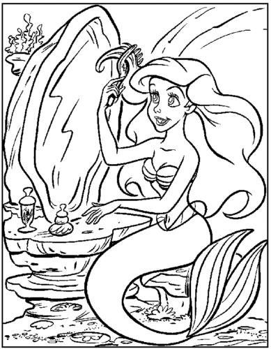 Ariel Combing Her Hair