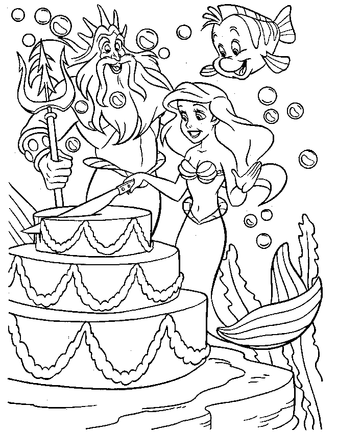 Ariel Cutting Her Birthday Cake