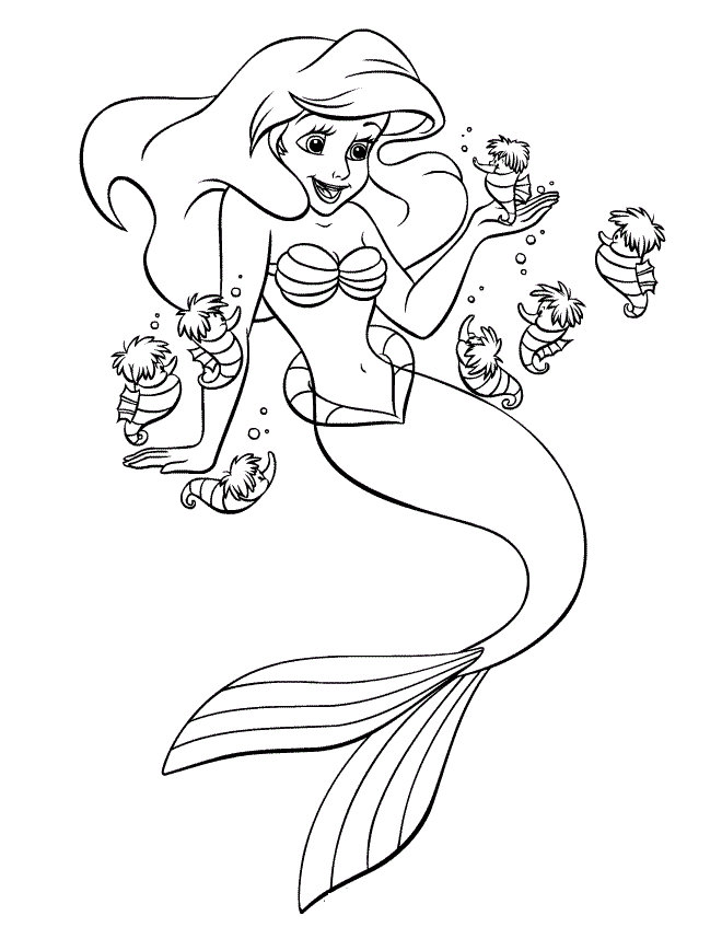 Ariel With Her Little Friends