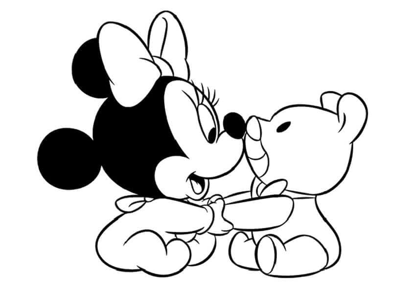 Baby Minnie Mouse Coloring Page