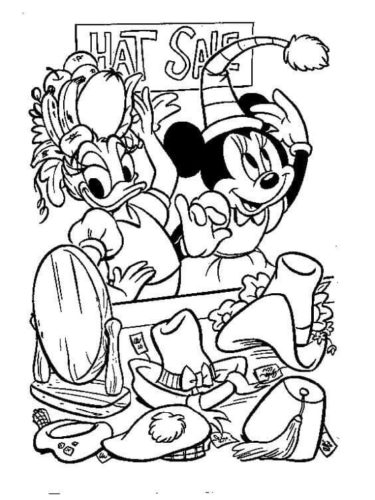 Daisy And Minnie Coloring Page