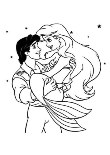 Eric And Ariel Coloring Pages
