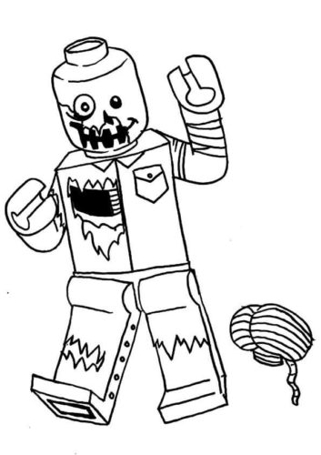 Lego Zombie Coloring Page