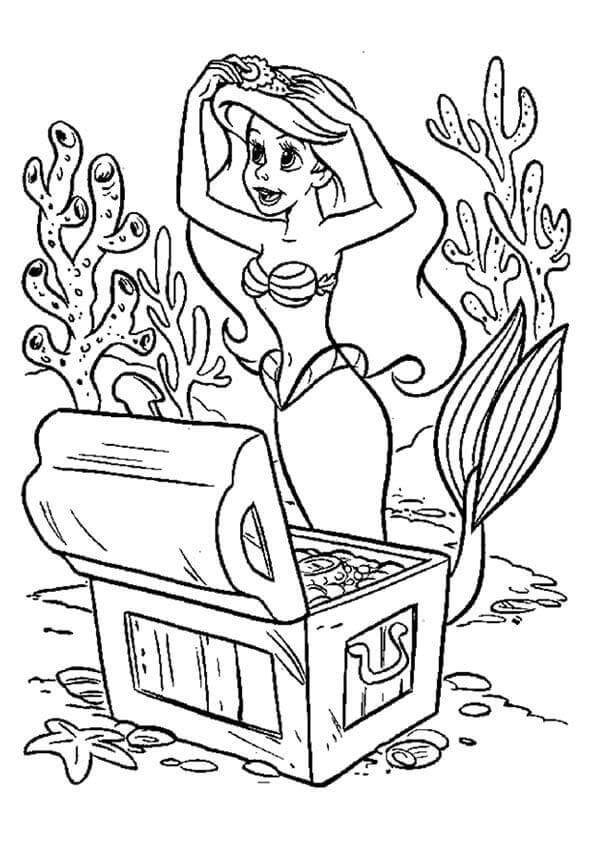 Little Mermaid With A Treasure Chest