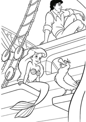 Little Mermaid With Eric Coloring Page