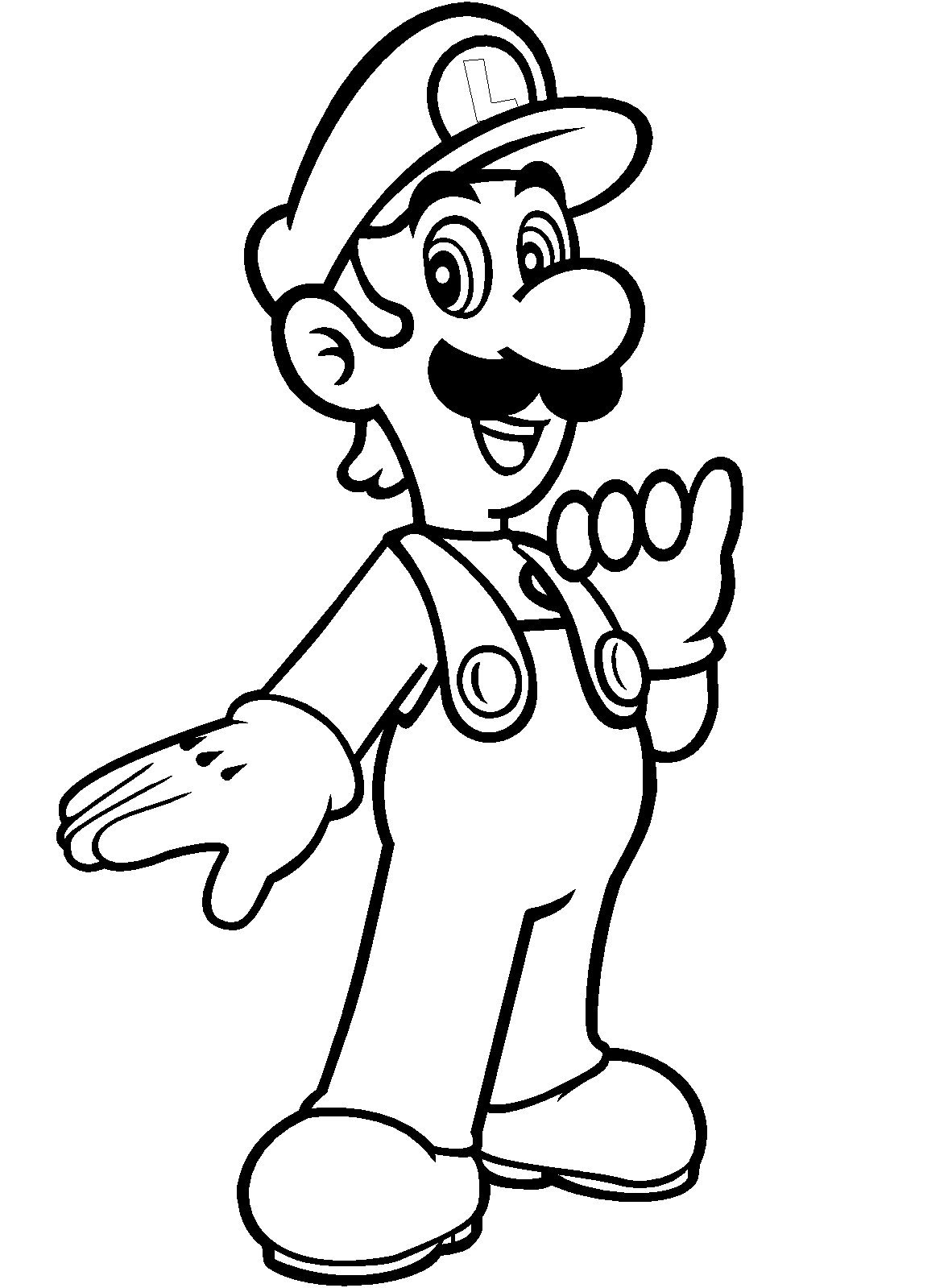 Luigi from Mario Bros coloring page