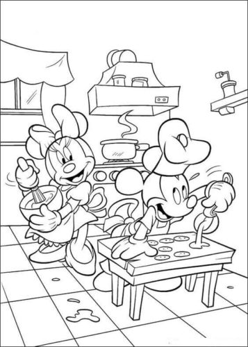 Mickey And Minnie Cooking