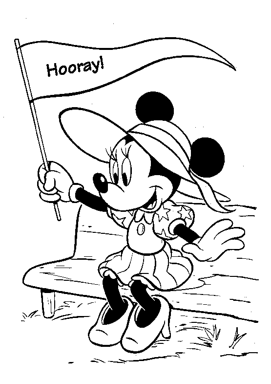 Minnie Cheering Coloring Page