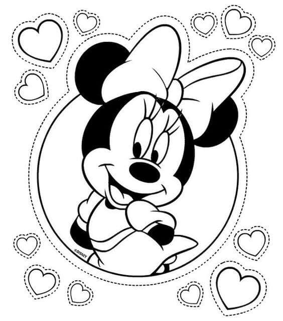 Minnie Mouse Face Coloring Page