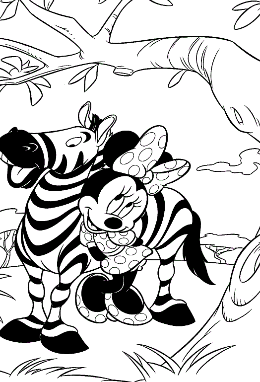 Minnie Mouse With A Zebra