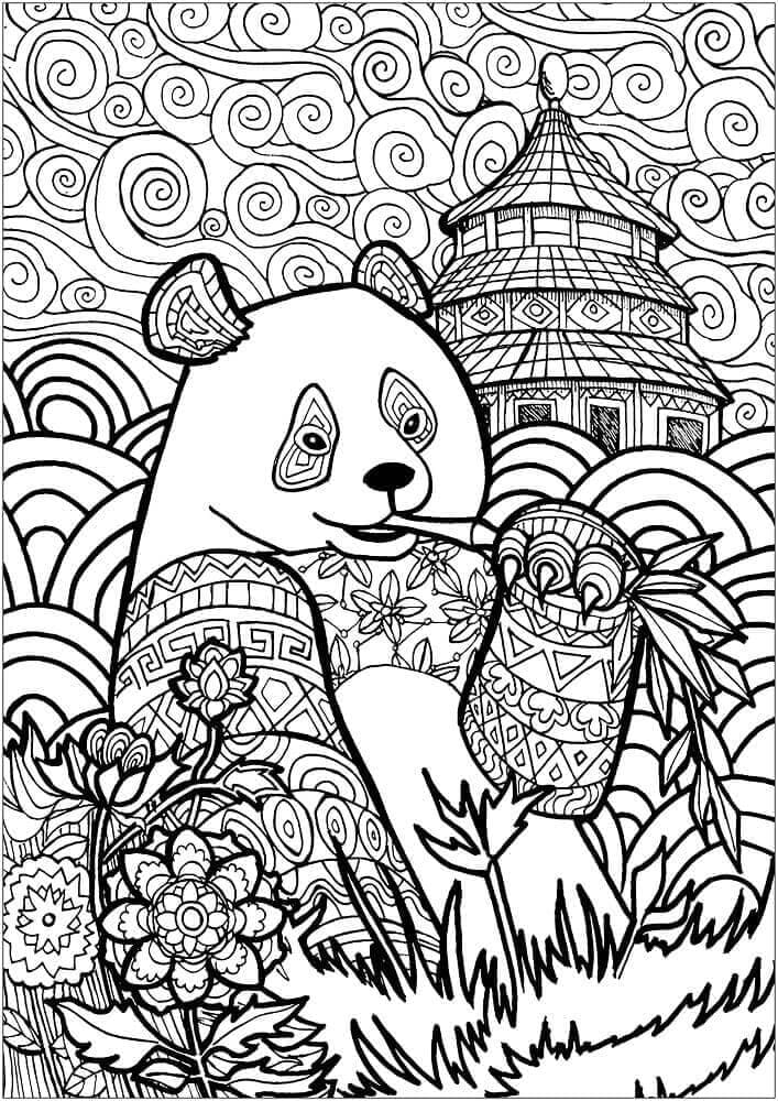 Panda Coloring Pages For Adults