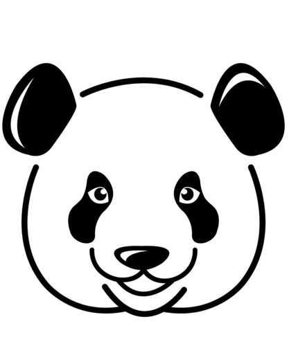 Panda Face Coloring Page