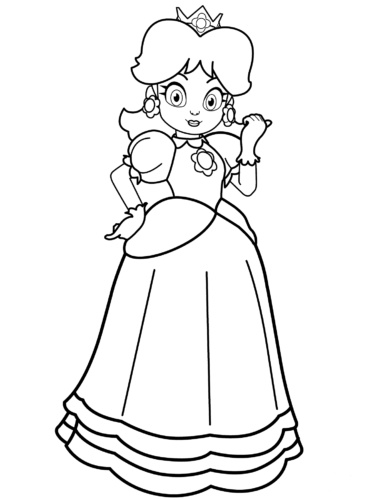 Princess Daisy Coloring Page