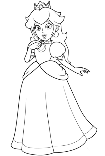 Princess Peach Coloring Pages