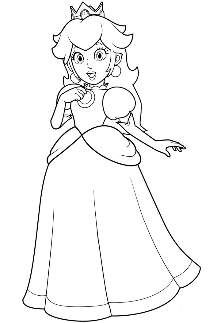 Princess Peach Coloring Pages