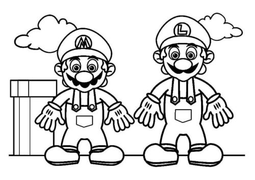 mario bros free printable coloring pages