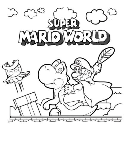 Super Mario World Coloring Page