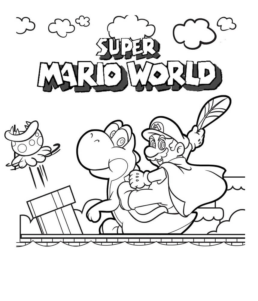 Super Mario World Coloring Page