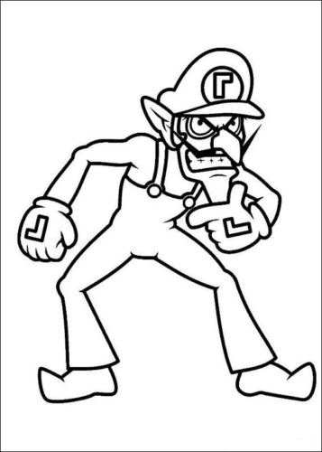 Waluigi Coloring Page