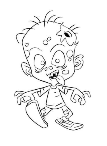 Zombie Child Coloring Page