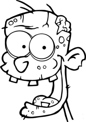 Zombie Head Coloring Page