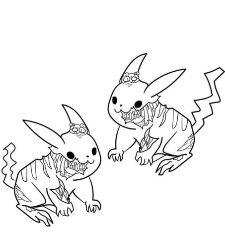 Zombie Pikachu Coloring Page