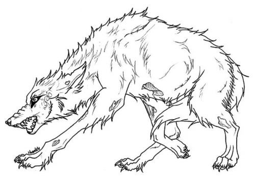 Angry Wolf Coloring Page