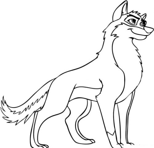 Anime Wolf Coloring Page