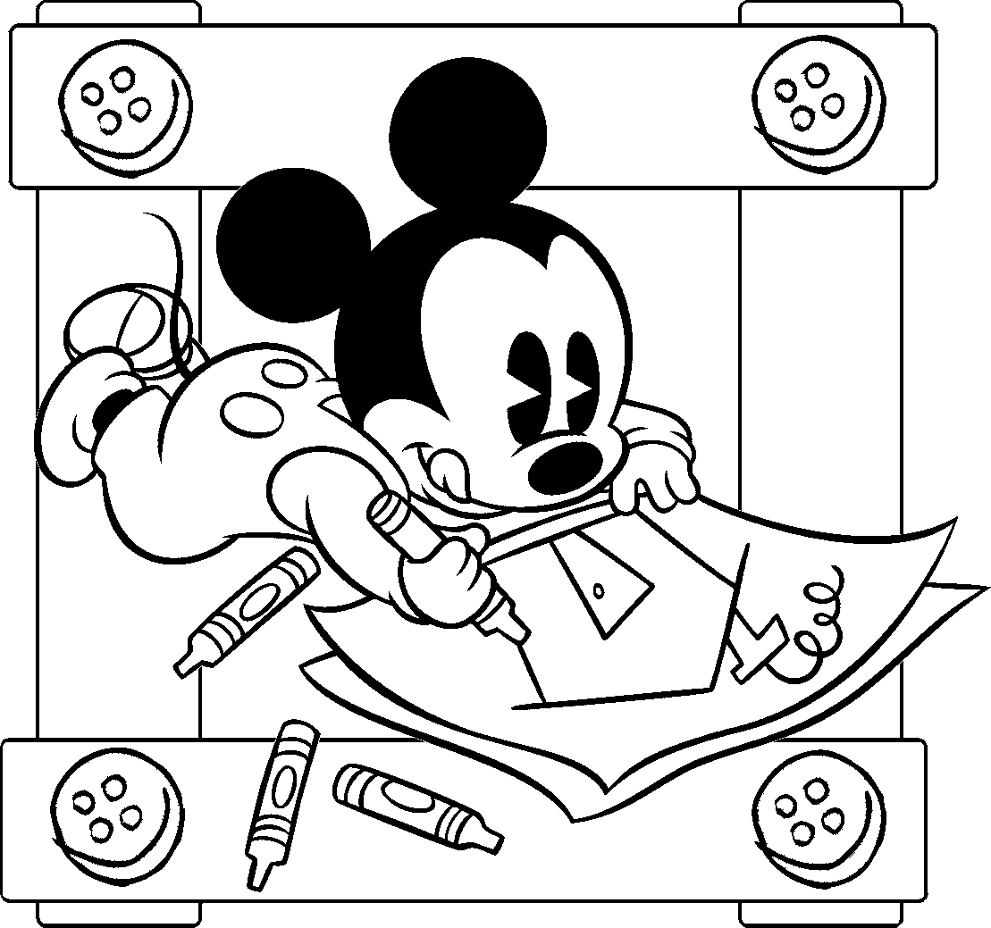 baby mickey and minnie coloring pages