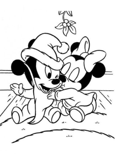 Baby Minnie and Mickey Mouse Coloring Page