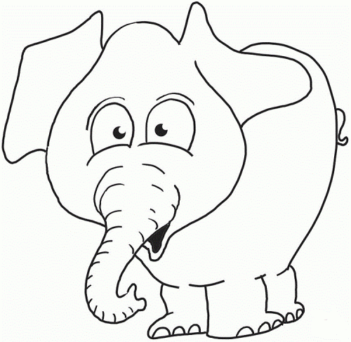 Cartoon Elephant Coloring Page