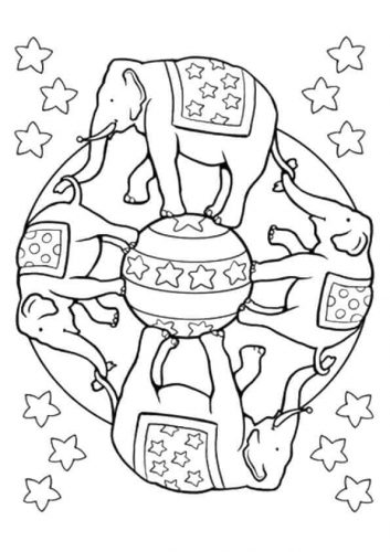 Elephant Mandala Coloring Page