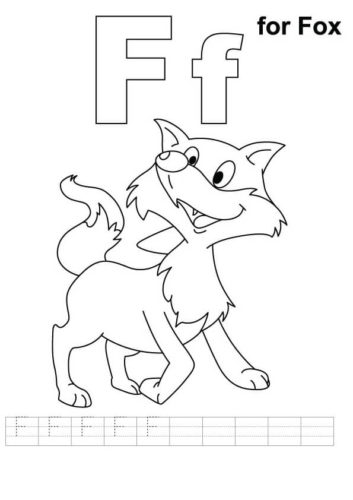 F For Fox Coloring Page