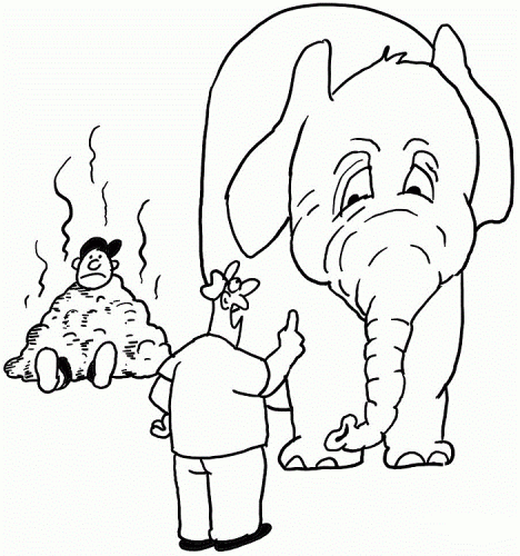 Funny Elephant Coloring Page