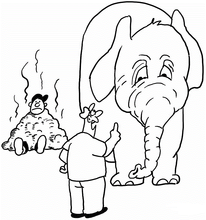 Funny Elephant Coloring Page
