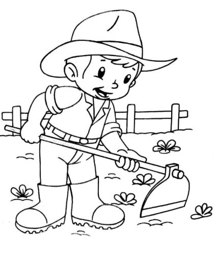 Little Farmer coloring page