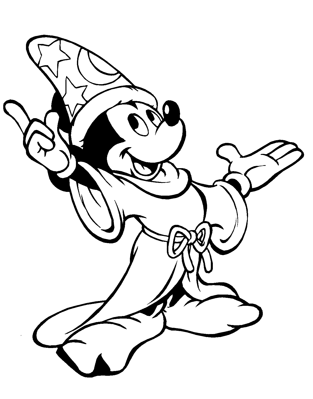 Magician Mickey Coloring Picture To Print