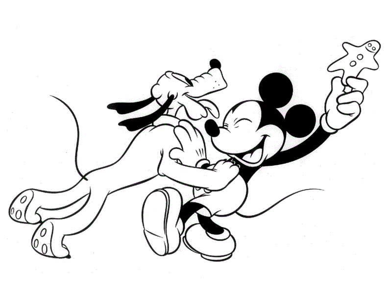 Mickey And Pluto Coloring Page