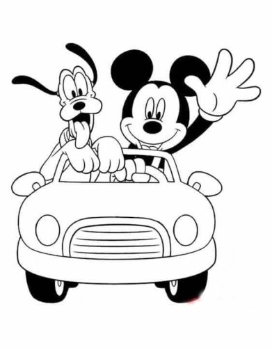 Mickey And Pluto Going On A Ride