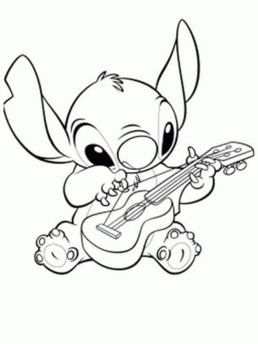 Stitch Trying His Hands On Ukulele