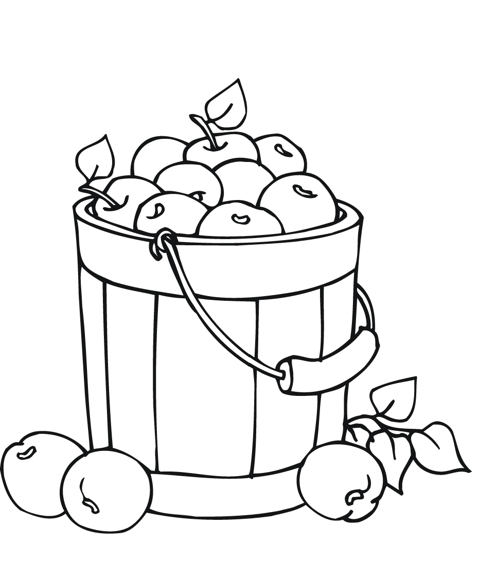A Basket Of Apples Coloring Page