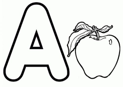 A For Apple Coloring Page