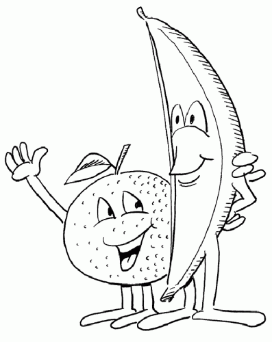 Apple And Banana Coloring Page