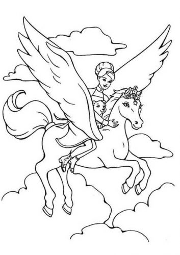 Barbie And The Magic Of Pegasus Coloring Page