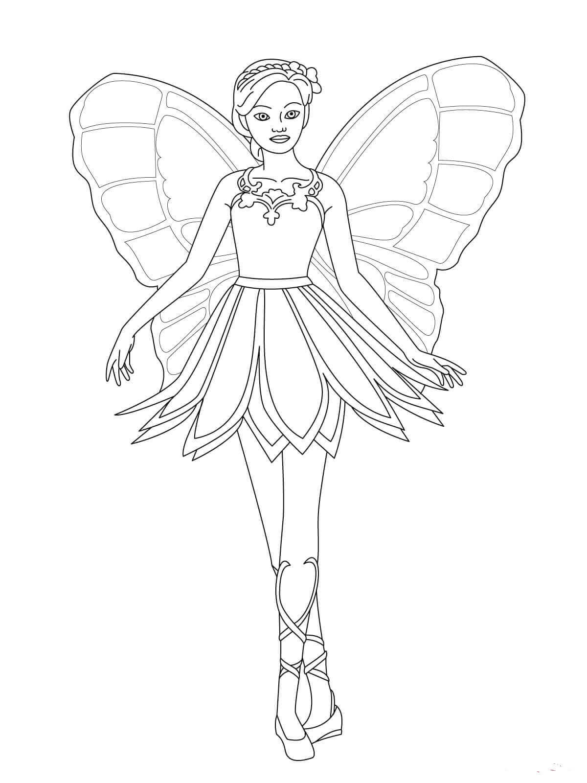 Barbie Mariposa Coloring Page